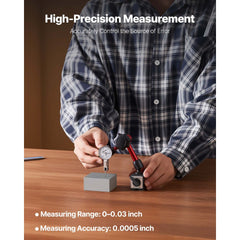 VEVOR Dial Test Indicator with Universal Magnetic Base and Storage Case, 0.0005 inch Accuracy, 0-0.03 inch Range, Micro
