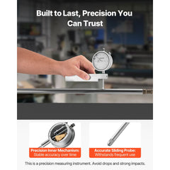 VEVOR Dial Test Indicator with Metal Base, 0.001 inch Accuracy, 0-1 inch Range, Easy to Read Large Dial, Professional
