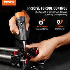 VEVOR 1/4" Drive Torque Screwdriver Wrench Set | 10-70 in-lbs Torque Adjustment Range | 1 in-lb Increment Torque