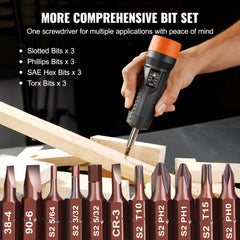 VEVOR 1/4" Drive Torque Screwdriver Wrench Set | 10-70 in-lbs Torque Adjustment Range | 1 in-lb Increment Torque