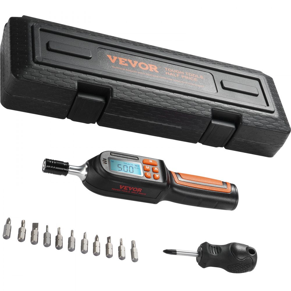 VEVOR Digital Torque Screwdriver, 1/4" Drive Screwdriver Torque Wrench, Electrician Torque Screwdriver with LCD
