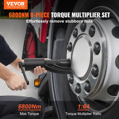 VEVOR Torque Multiplier, 1 Inch Drive Lug Nut Wrench/Multiplier Heavy Duty Torque Multiplier Wrench Set, 1:64 6,800N.m