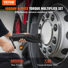 VEVOR Torque Multiplier, Heavy Duty Torque Multiplier Wrench Set, 1 Inch Drive Lug Nut Wrench Torque Multiplier, 1:58