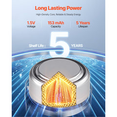 VEVOR Button Cell Battery, 4 Pack (40 Count) LR44 Alkaline Batteries Non-Mercury, AG13 357 303 SR44 Battery 1.5V Button
