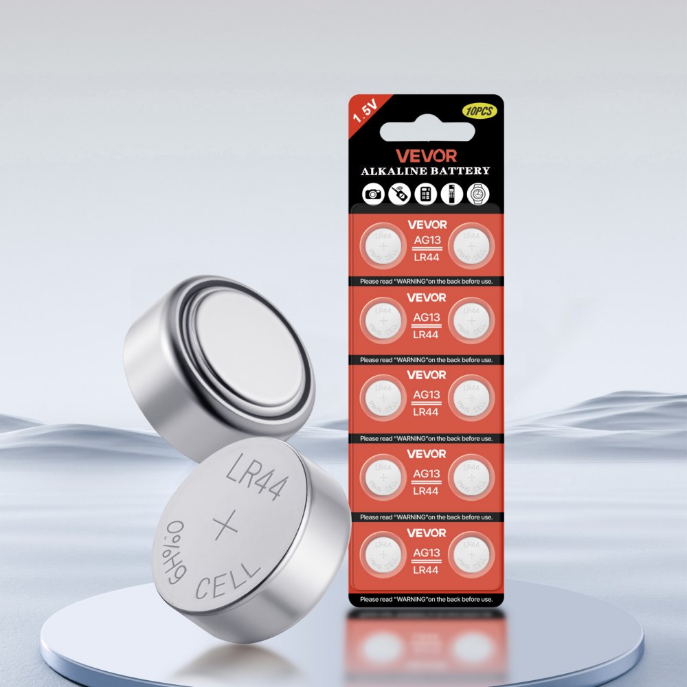 VEVOR Button Cell Battery, 4 Pack (40 Count) LR44 Alkaline Batteries Non-Mercury, AG13 357 303 SR44 Battery 1.5V Button