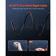 VEVOR Endoscope Camera with Light, 1920P HD Borescope for Android & IOS, 8 LED Lights Inspection Camera with 16.4FT