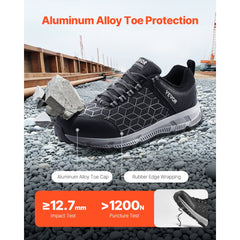 VEVOR Steel Toe Shoes for Men, US Size 11, Men's Cushion Sport Safety Toe Athletic Work Shoe, Indestructible Safety