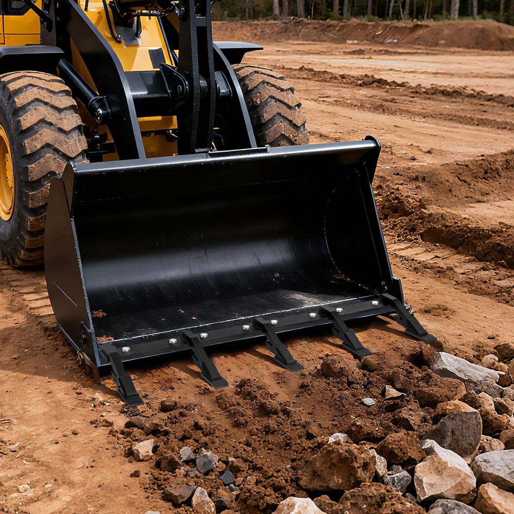 VEVOR Bucket Tooth Bar, 46 in Heavy Duty 5 Teeth Tractor Bucket Bar for Loader Tractor Loader Skidsteer, 4560 lbs Load
