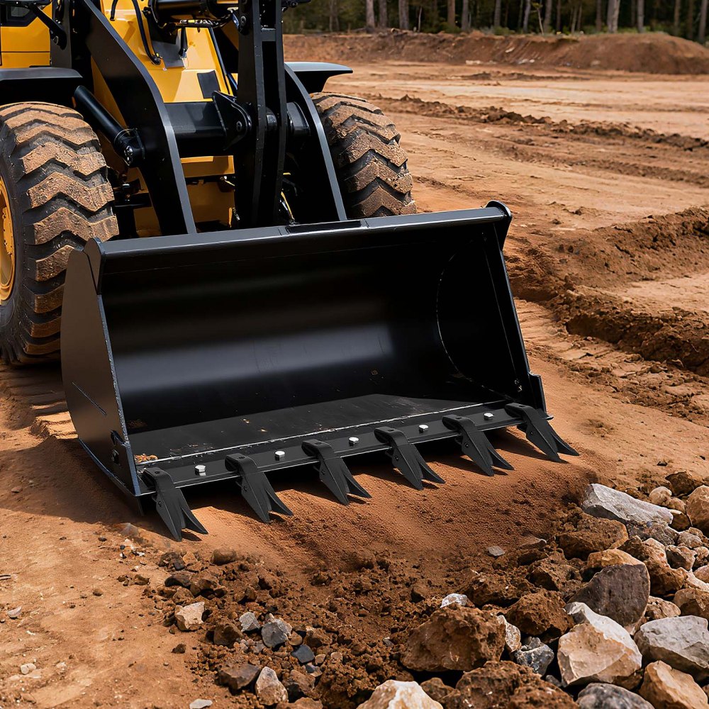 VEVOR Bucket Tooth Bar,45.2 in Heavy Duty 6 Teeth Tractor Bucket Bar for Tractor Loader Skidsteer, 4560 lbs Load