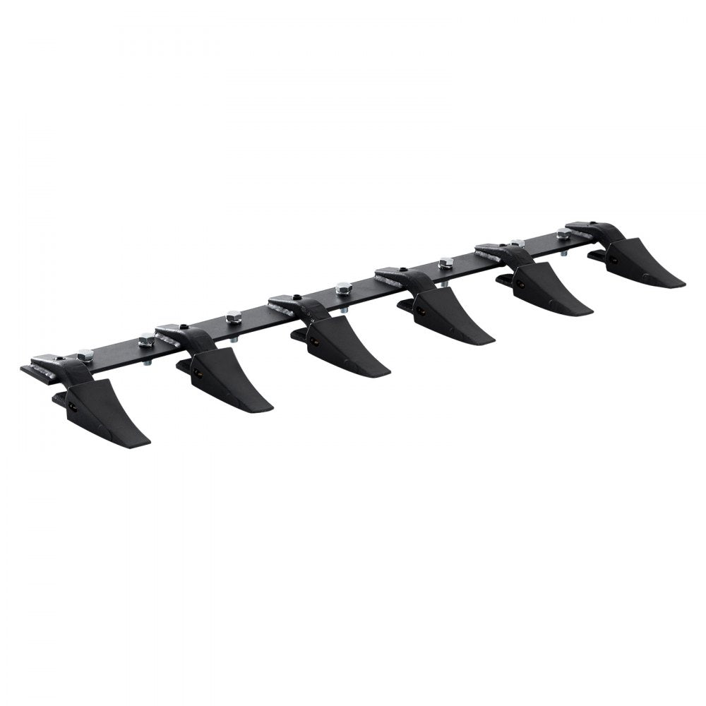 VEVOR Bucket Tooth Bar, 48'', Heavy Duty Tractor Bucket 6 Teeth Bar for Loader Tractor Skidsteer, 4560 lbs Load-Bearing