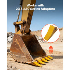 VEVOR Excavator Bucket Teeth with Pins, 10 Pack 5.79 in Bucket Tooth Set Compatible with 23 & 230 Series Excavators