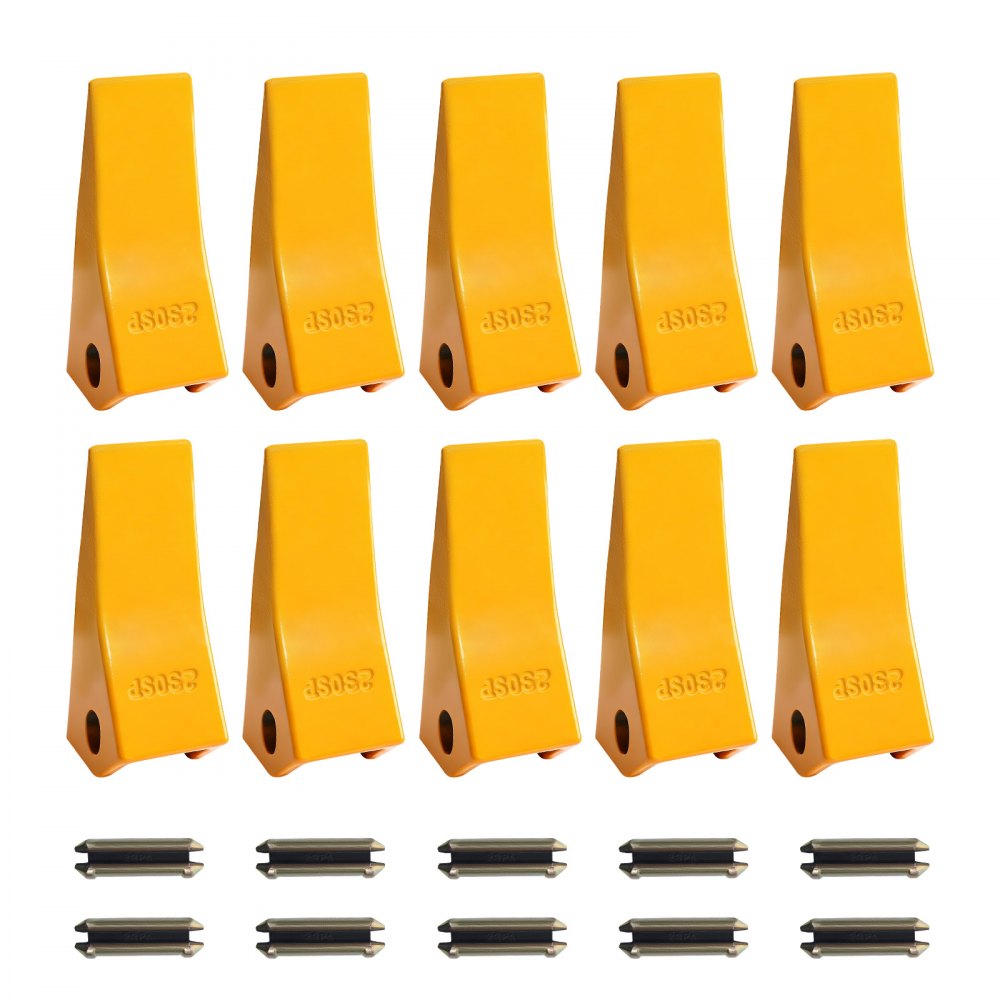VEVOR Excavator Bucket Teeth with Pins, 10 Pack 5.79 in Bucket Tooth Set Compatible with 23 & 230 Series Excavators