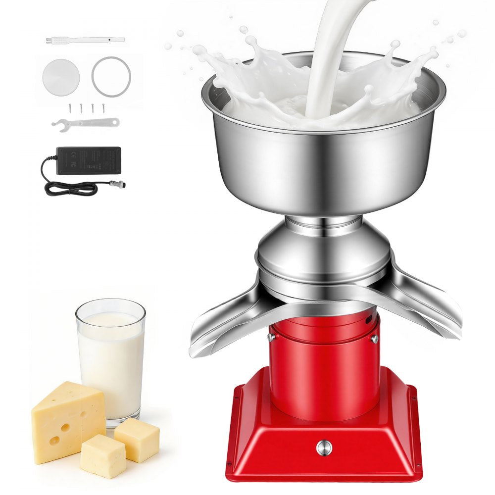 VEVOR Electric Milk Cream Separator, 60L/H Output 10500RPM Milk Cream Centrifugal Separator, 304 Stainless Steel Goat