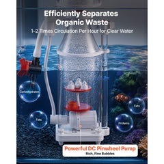 VEVOR Protein Skimmer for 53-106 Gal Saltwater Aquariums Internal with Pump, Protein Skimmer with DC Pinwheel Pump