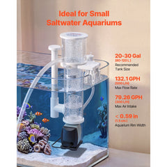 VEVOR Protein Skimmer for 20-30 Gal Saltwater Aquarium Hang On with DC Pump, Protein Skimmer with DC Pinwheel Pump