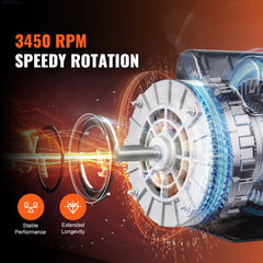 VEVOR 3.7HP Air Compressor Motor, 3450RPM Electric Motor, 230V 17.2 Amps, 5/8" Keyed Shaft 56 Frame, 1.88" Shaft