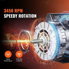 VEVOR 5HP SPL Air Compressor Electric Motor, 230V 17.6Amps, 56 Frame 3450RPM, 5/8" Keyed Shaft, 1.88" Shaft Length