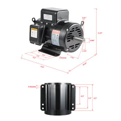 VEVOR 7.5HP Air Compressor Motor, 230V 31.6 Amps Electric Motor, 3450RPM 184T Frame, 1-1/8" Keyed Shaft, 2.75" Shaft