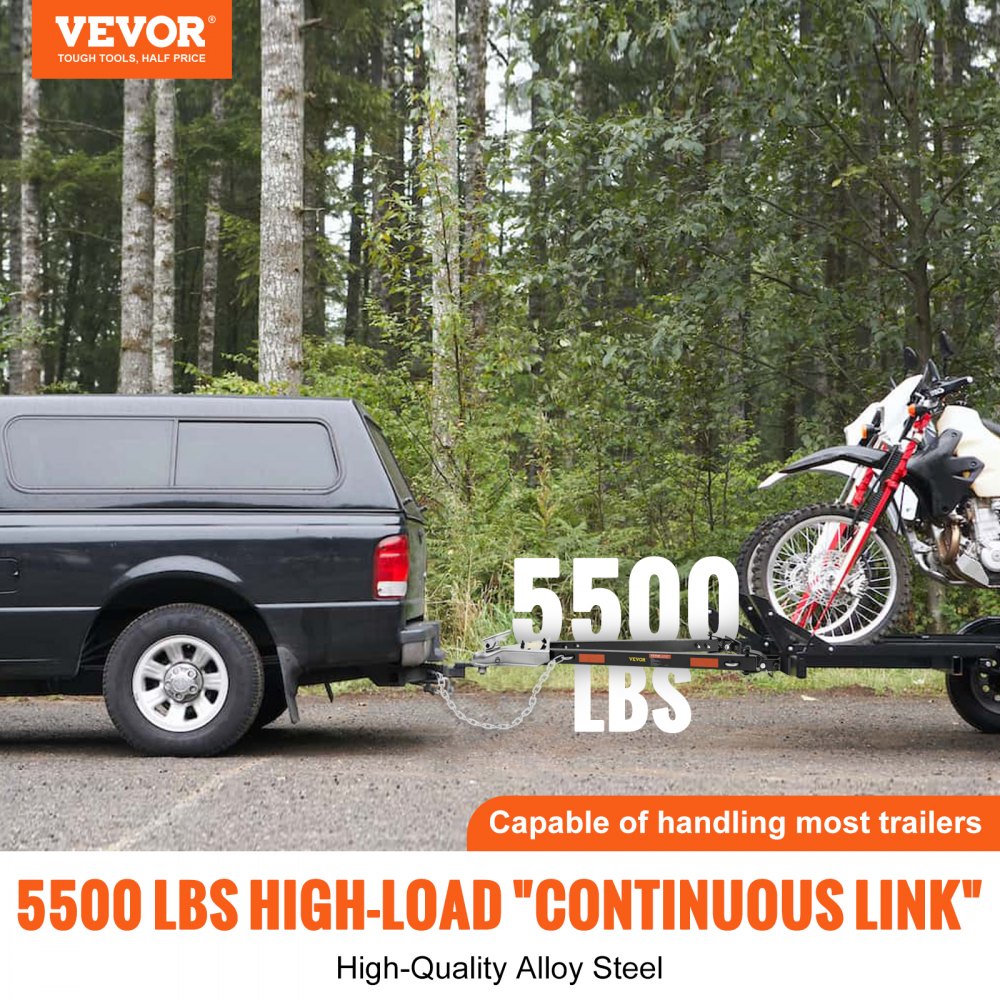 VEVOR Tow Bar, 5500 lbs Towing Capacity with Chains, Powder-Coating Alloy Steel Bumper-Mounted Universal Towing Bar