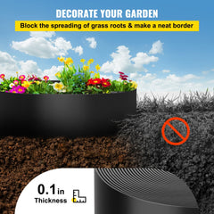 VEVOR Landscape Edging, 10 inch Depth 150 ft Total Length, Recycled HDPE Coiled Terrace Board, Flexible Bender Border