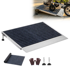 VEVOR Threshold Ramp for Doorways, 24 x 35.8 in, Platform Aluminum Wheelchair Ramp with Adjustable Height, Non-Slip