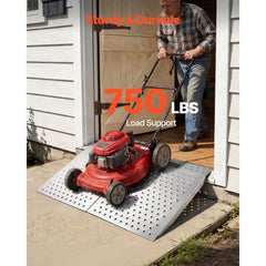 VEVOR Threshold Ramp for Doorways, 29.5 x 24.3 in, Platform Aluminum Wheelchair Ramp, Non-Slip Door Threshold Ramps