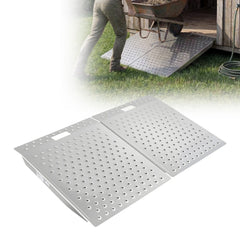 VEVOR Threshold Ramp for Doorways, 29.5 x 24.3 in, Platform Aluminum Wheelchair Ramp, Non-Slip Door Threshold Ramps