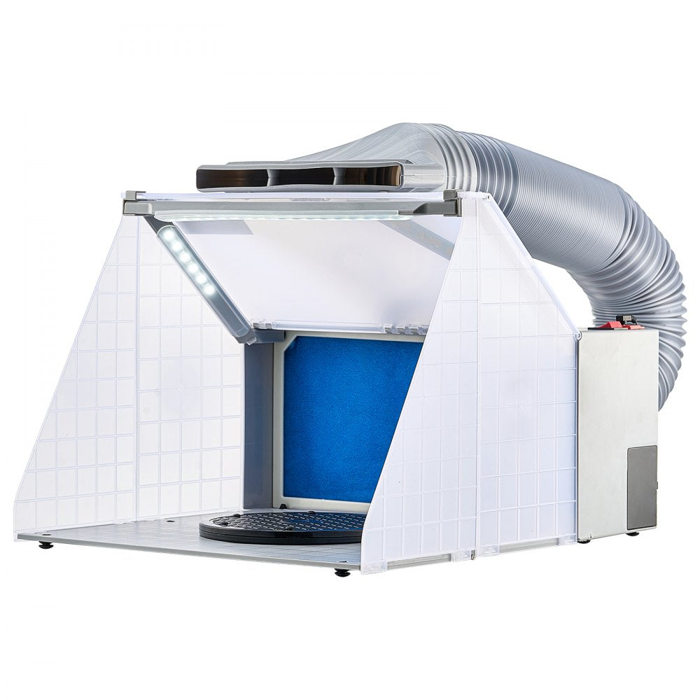 VEVOR Airbrush Spray Booth, Portable Hobby Airbrush Paint Spray Booth Kit with LED Lights, Exhaust Fan and Exhaust