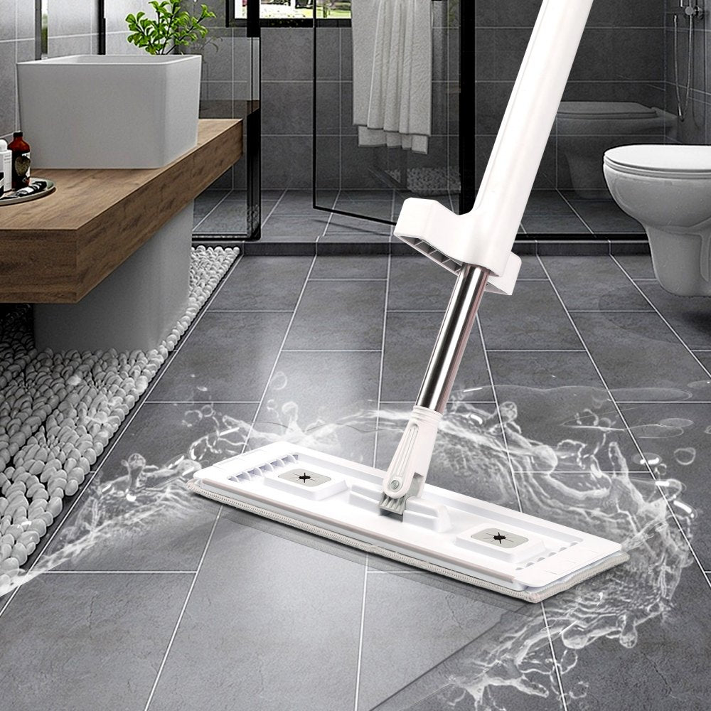 VEVOR Flat Mop, Self Wringing, Microfiber Floor Mop with 4 Reusable & Washable Mop Pads for Dry & Wet Floor Cleaning