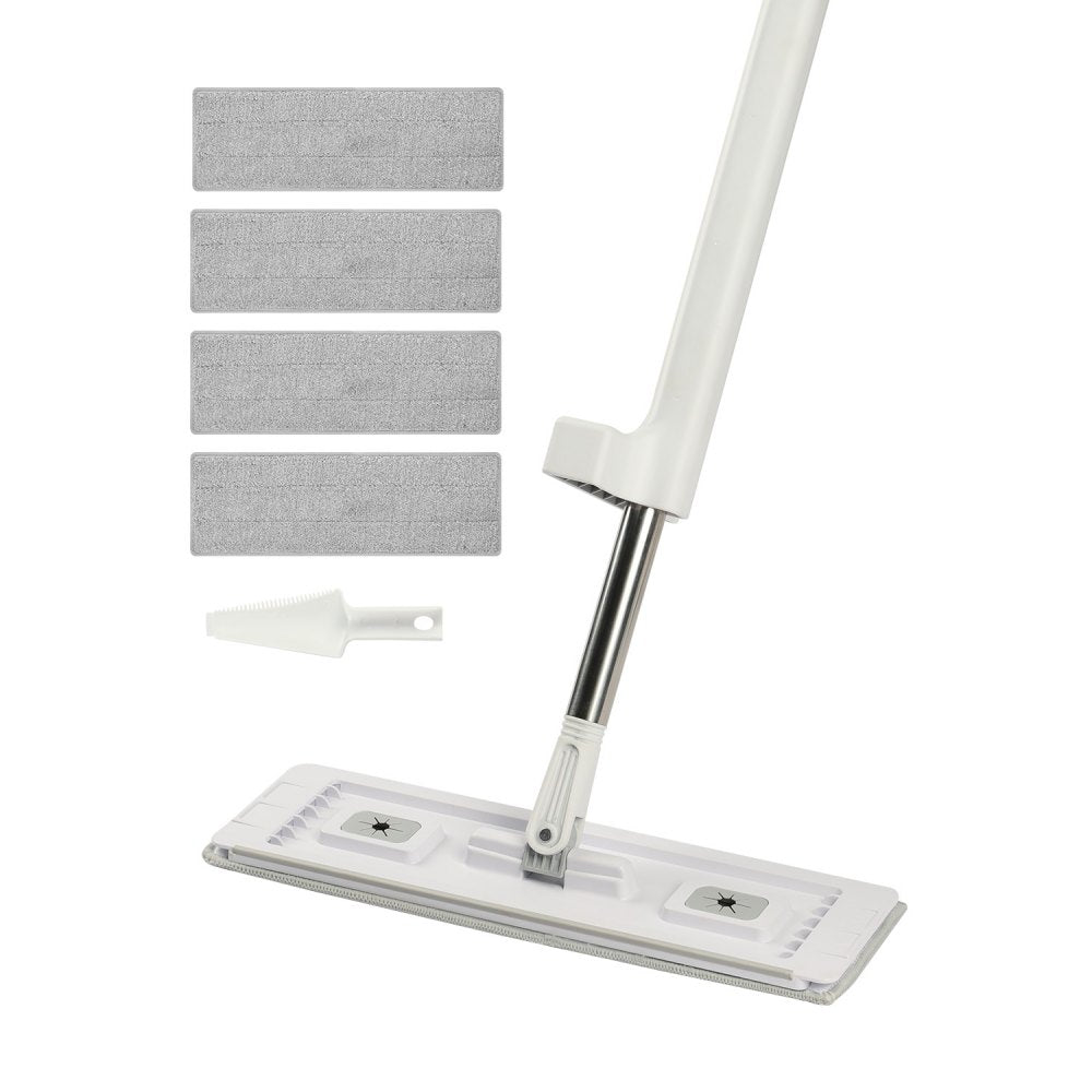 VEVOR Flat Mop, Self Wringing, Microfiber Floor Mop with 4 Reusable & Washable Mop Pads for Dry & Wet Floor Cleaning