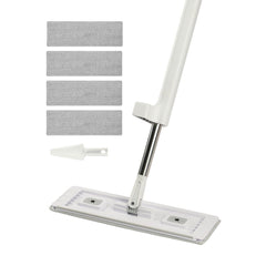 VEVOR Flat Mop, Self Wringing, Microfiber Floor Mop with 4 Reusable & Washable Mop Pads for Dry & Wet Floor Cleaning