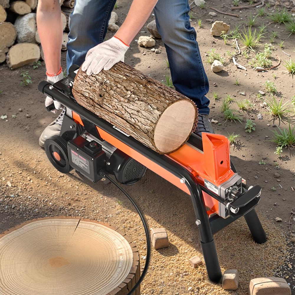 VEVOR Electric Log Splitter, 6.5 Tons Electric Wood Splitter, 1500W 15 Amp Motor, Portable Firewood Splitting Machine