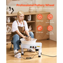 VEVOR Pottery Wheel, 11 in Ceramic Wheel Forming Machine, 60-300 RPM Adjustable Speed with Foot Pedal Control
