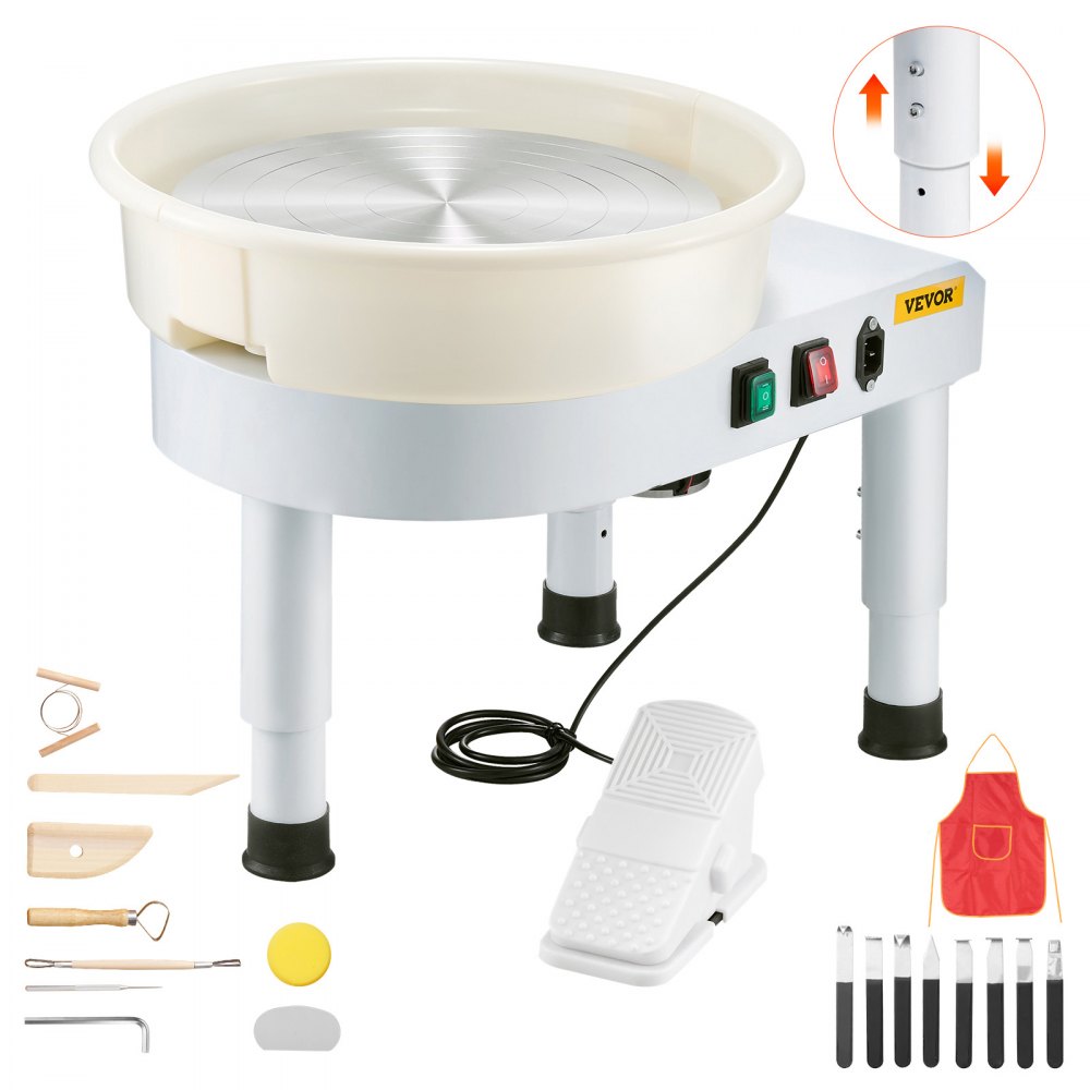 VEVOR Pottery Wheel, 14 in Ceramic Wheel Forming Machine, 60-300 RPM Adjustable Speed with Foot Pedal Control
