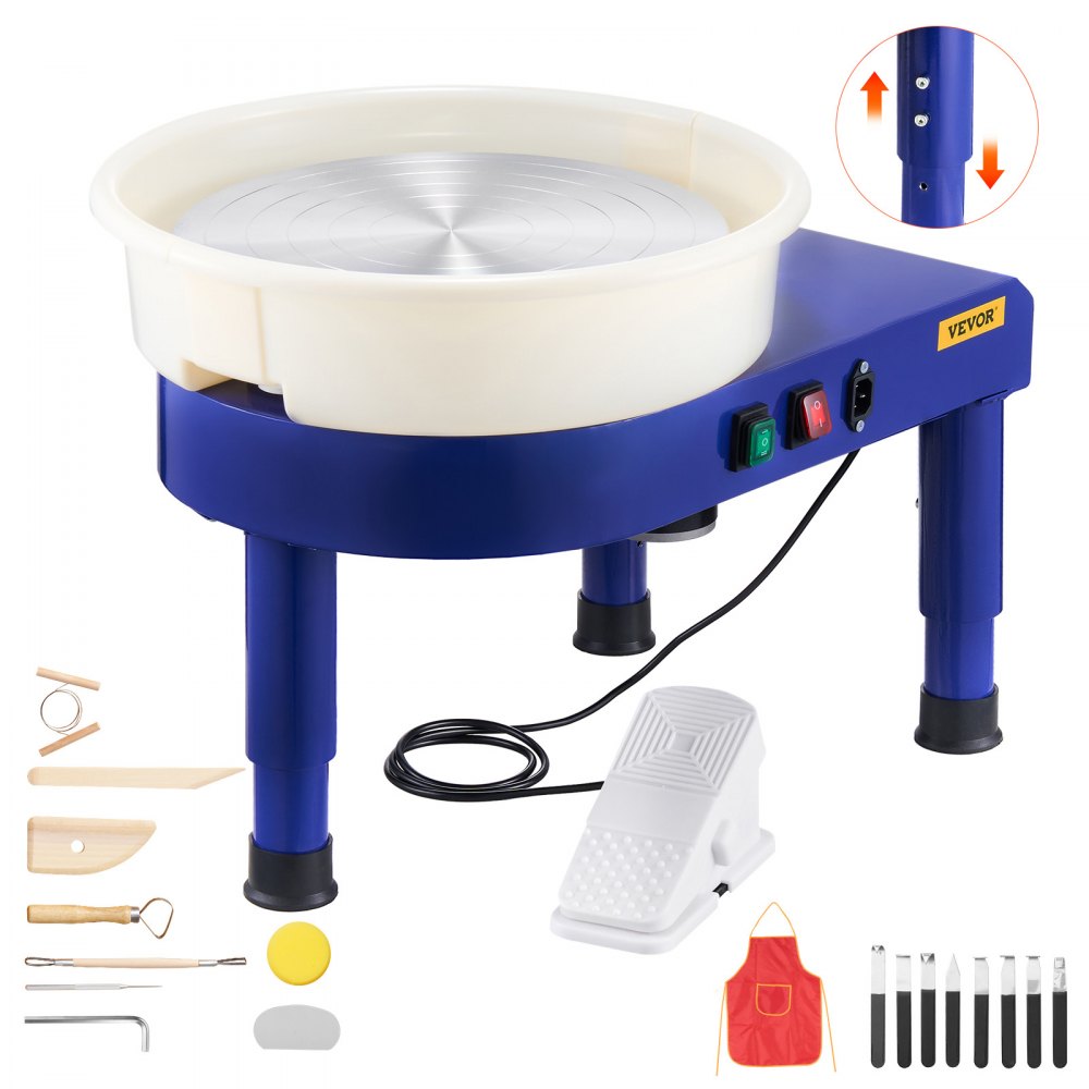 VEVOR Pottery Wheel, 14 in Ceramic Wheel Forming Machine, 60-300 RPM Adjustable Speed with Foot Pedal Control