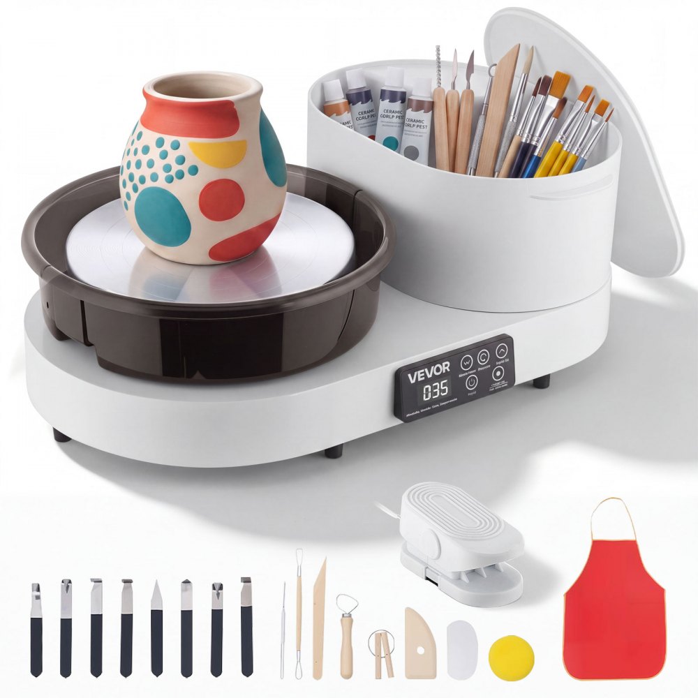 VEVOR Pottery Wheel for Adults, 11" Aluminum Turntable, 450W Electric Table Top Pottery Wheel with Foot Pedal, 30-300