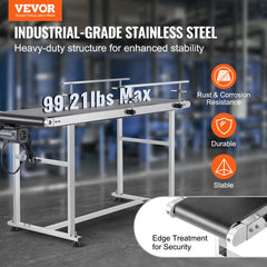 VEVOR Belt Conveyor, 59 x 15.7 inch Conveyor Table, Heavy Duty Stainless Steel Motorized Belt Conveyor for Inkjet