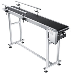 VEVOR Belt Conveyor, 59 x 7.8 inch Conveyor Table, Heavy Duty Stainless Steel Motorized Belt Conveyor for Inkjet Coding