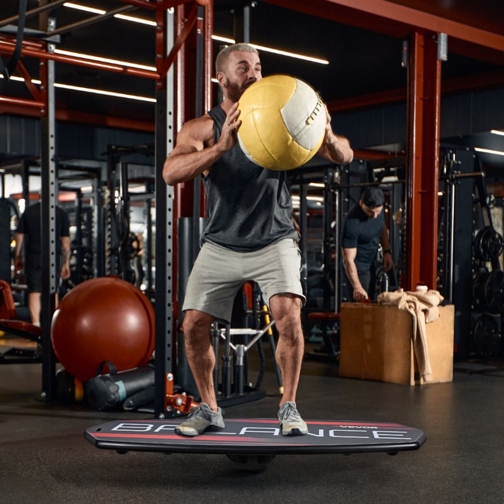 VEVOR Balance Board, 3-Level Height Adjustable Wobble Board Trainer for Adults, Premium Wooden Balance Training