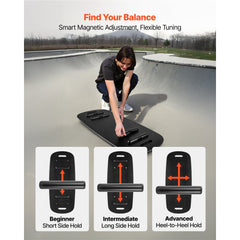 VEVOR Balance Board, 2-in-1 Wobble Board Trainer for Adults, Premium Wooden Balance Training Equipment, with Roller