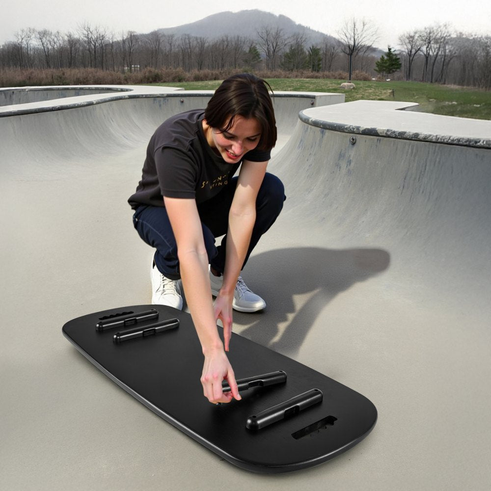 VEVOR Balance Board, 2-in-1 Wobble Board Trainer for Adults, Premium Wooden Balance Training Equipment, with Roller
