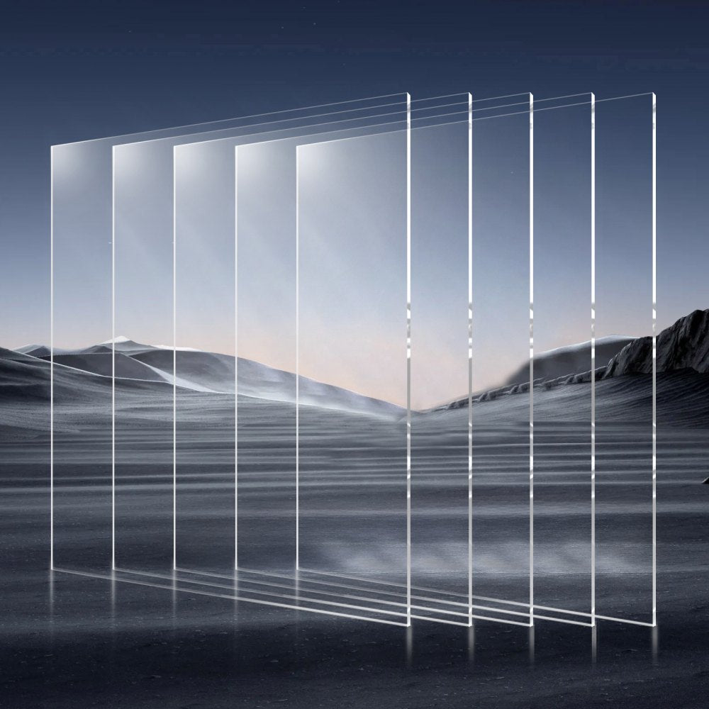 VEVOR PET/Plexiglass Sheets, 5-Pack Plastic Sheet, 24 x 36 Inch 0.04 Inch Thick Transparent Clear Flexible Plastic