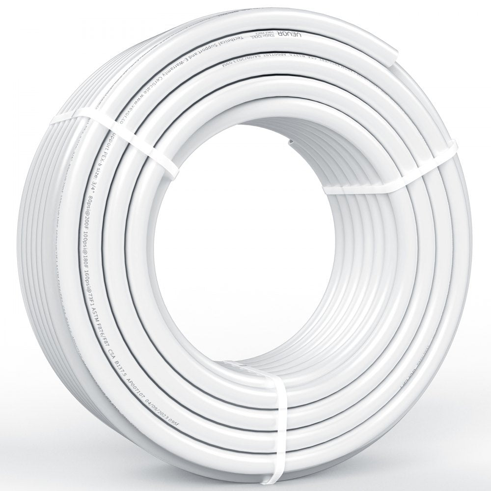 VEVOR PEX Pipe 3/4 Inch, 100 Feet Length PEX-B Flexible Pipe Tubing for Potable Water, Pex Water Lines for Hot/Cold
