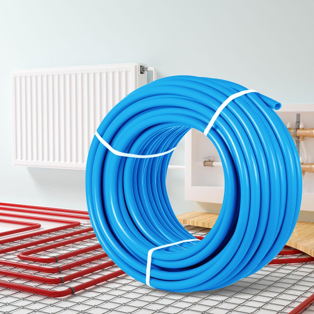 VEVOR Pex Tubing, 1" Pex Pipe 300ft Flexible Pex Hose Non Oxygen Barrier Pex Tube Coil 80-160psi Pex Water Line Blue