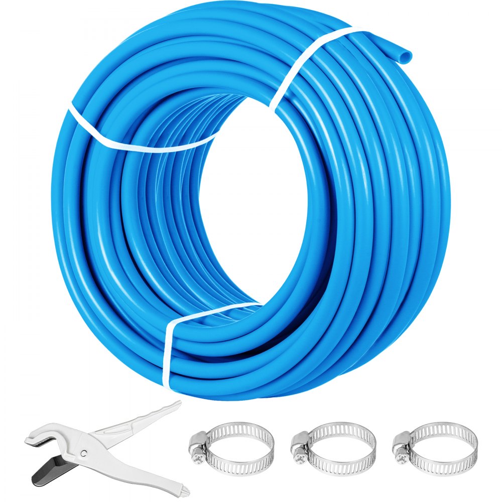 VEVOR Pex Tubing, 1" Pex Pipe 300ft Flexible Pex Hose Non Oxygen Barrier Pex Tube Coil 80-160psi Pex Water Line Blue