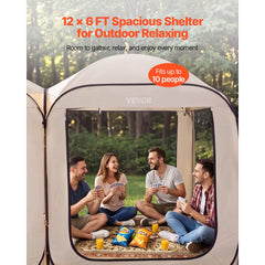 VEVOR Screen House Tent, 12 x 6 ft, 2 in 1 Pop Up Screen Tent, Portable Screened in Canopy with Carry Bag, Netting