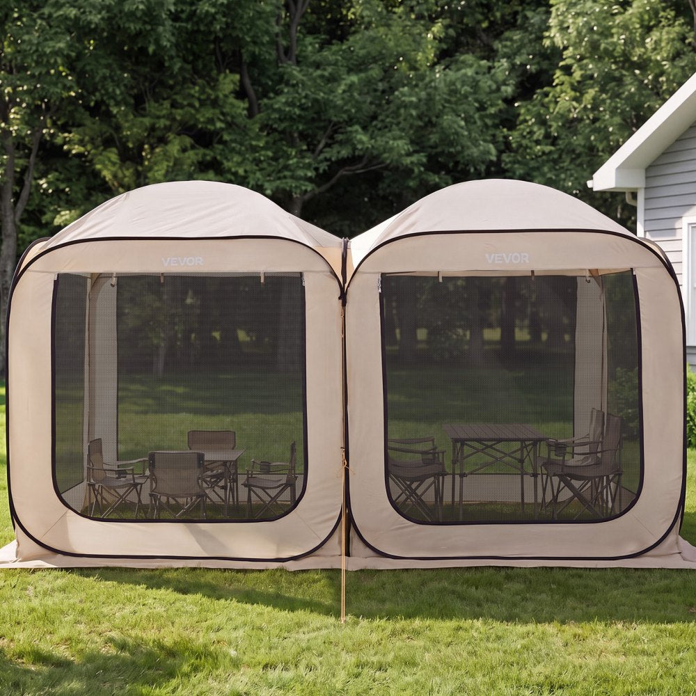 VEVOR Screen House Tent, 12 x 6 ft, 2 in 1 Pop Up Screen Tent, Portable Screened in Canopy with Carry Bag, Netting