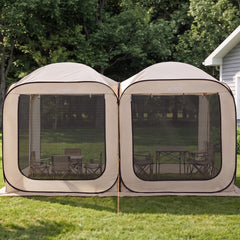 VEVOR Screen House Tent, 12 x 6 ft, 2 in 1 Pop Up Screen Tent, Portable Screened in Canopy with Carry Bag, Netting