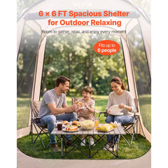 VEVOR Screen House Tent, 6 x 6 ft, 4-6 Person Pop Up Screen Tent, Portable Screened in Canopy with Carry Bag, Netting