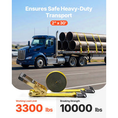 VEVOR Ratchet Tie Down Straps (10PK), 10000 lb Break Strength, Endless Ratchet with 10 Premium 2" x 30' Tie Downs Heavy